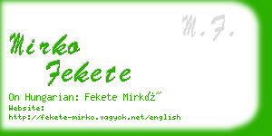 mirko fekete business card